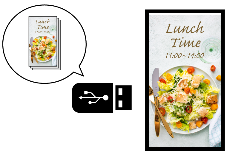 USBメディアプレイヤー内蔵のイメージ